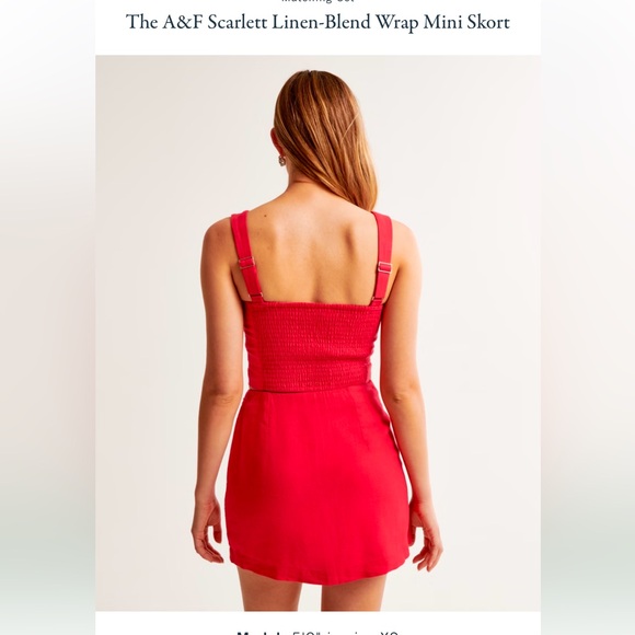 The A&F Scarlett Linen-Blend Wrap Mini Skort XS - Picture 7 of 8